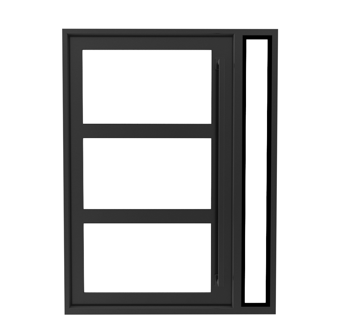 6018-29, 30 Front-67 Stellar Pivot Door 3 Light Modern