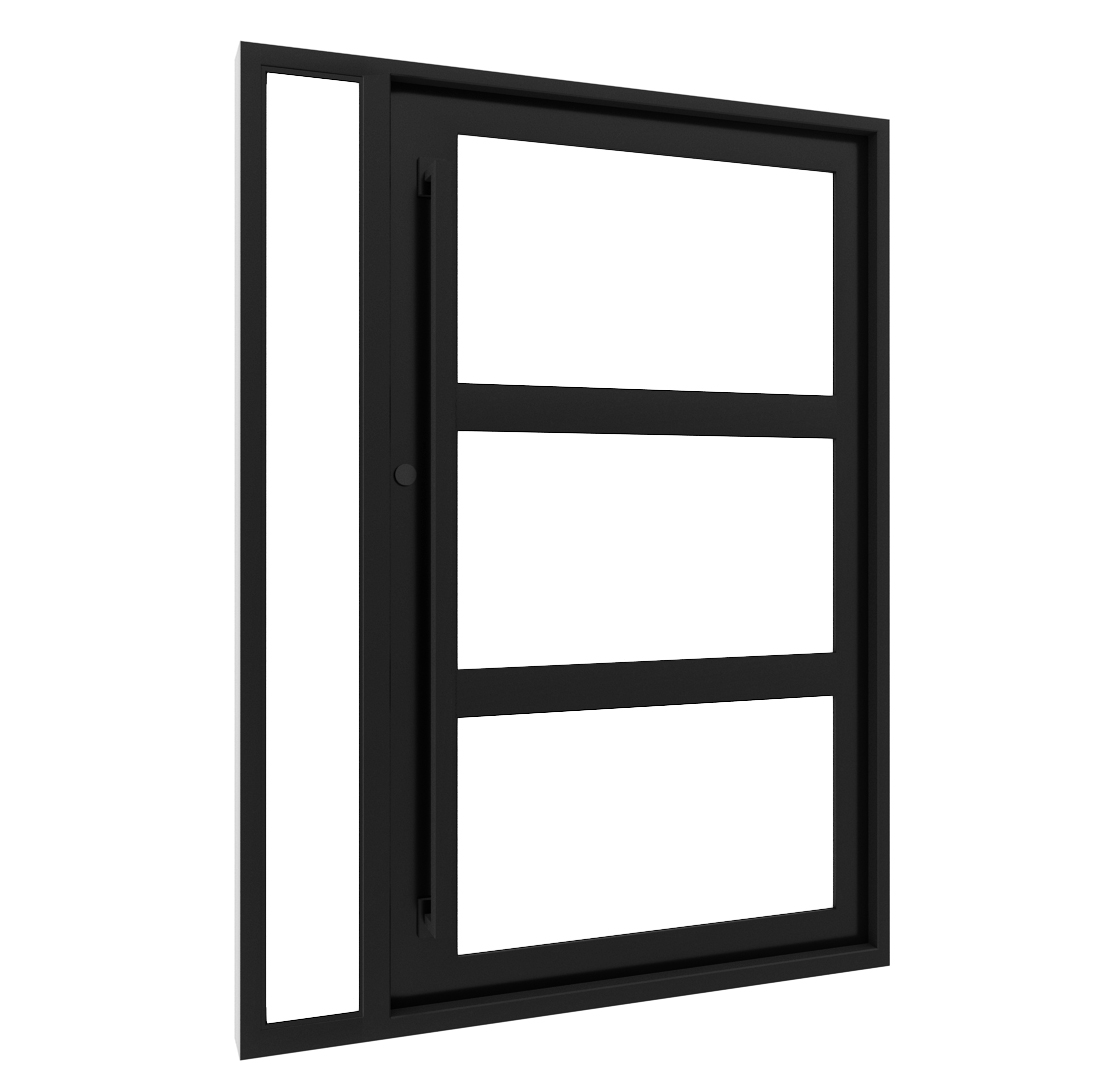 PO.Pivot-7296R3_Per-76 Stellar Pivot Door 3 Light Modern