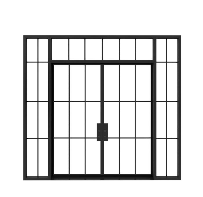 Stellar Bold™ Double Door with Large Sidelights and Transome 144”W x 132”H (Door 96”/Sidelights 24”ea/ Transom 24”)