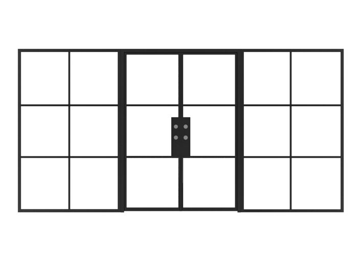 Stellar Classic™ Double Door 3 light with Large Sidelights 163"W X 82"H