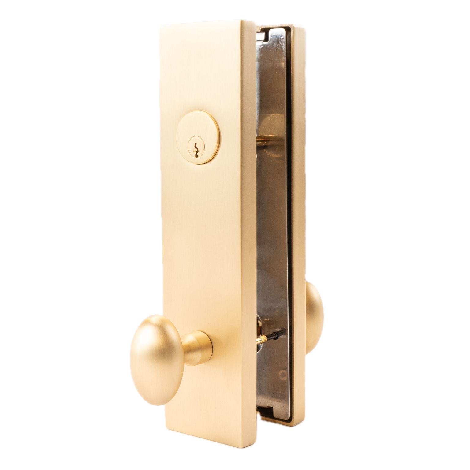 Brushed Brass with Oval Knob and lock