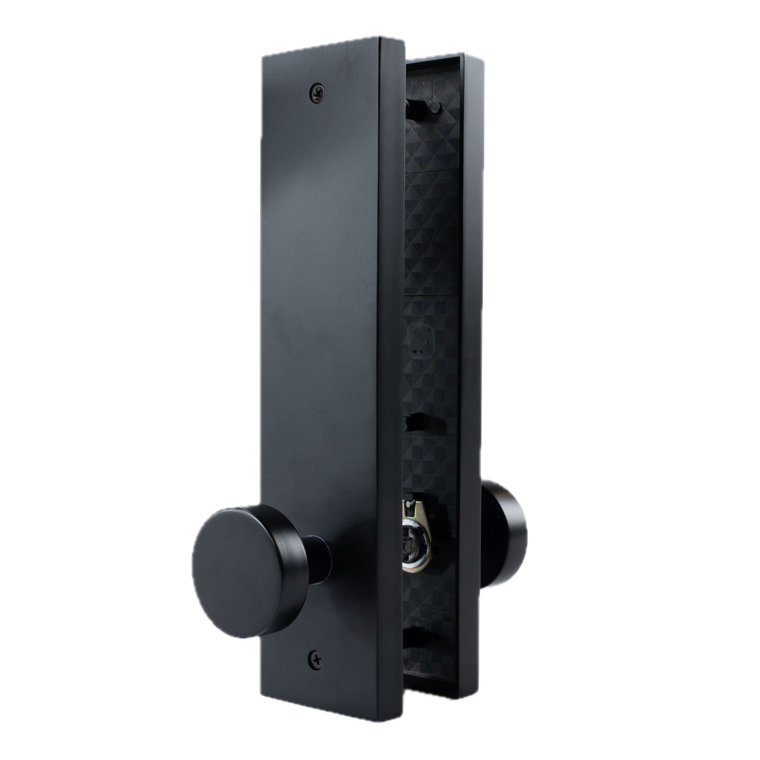 Matte Black Round Knob Hardware with Back Plate