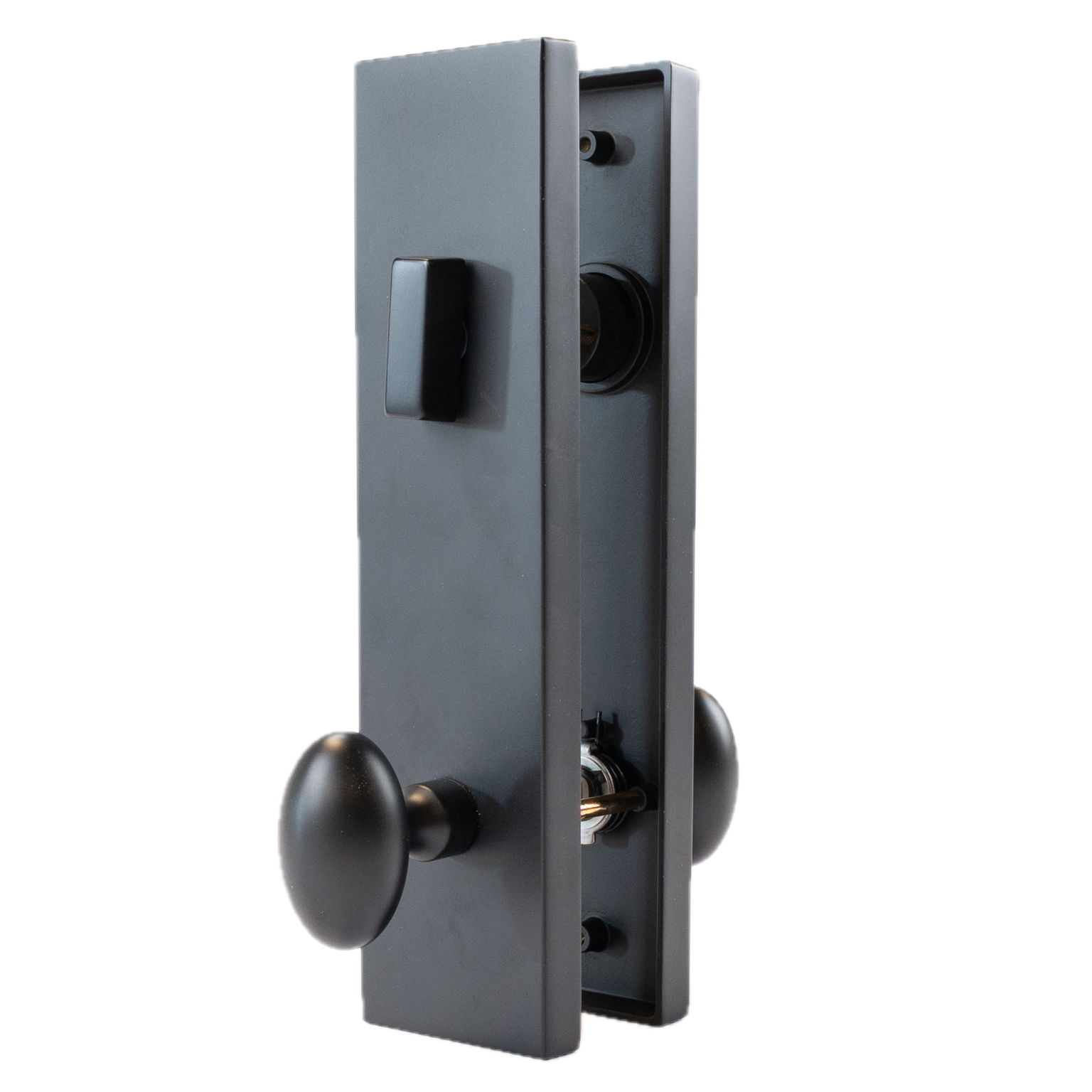 Aged Bronze Hardware with oval knob and lock