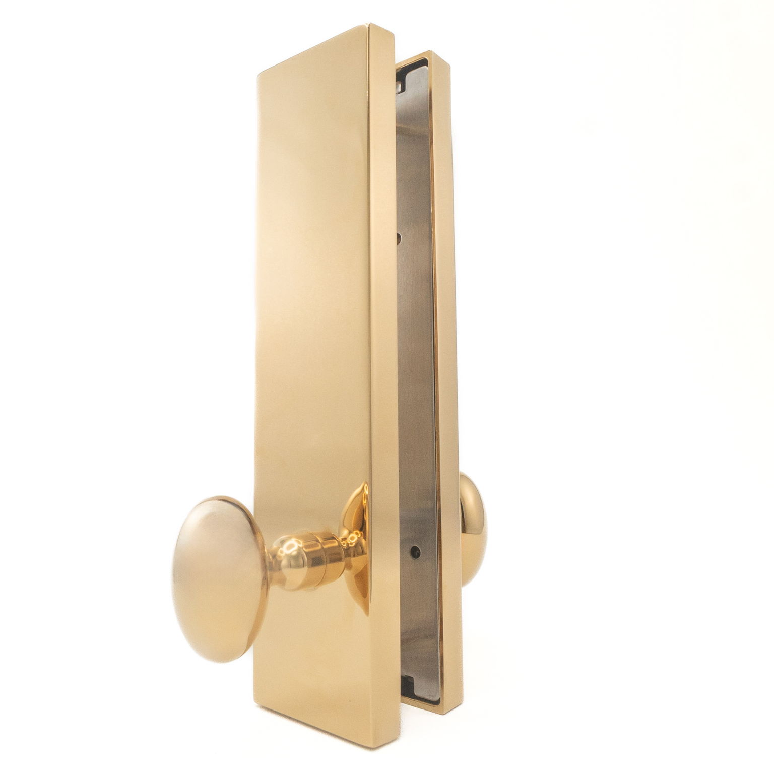 Polished Brass Hardware with Oval Knob