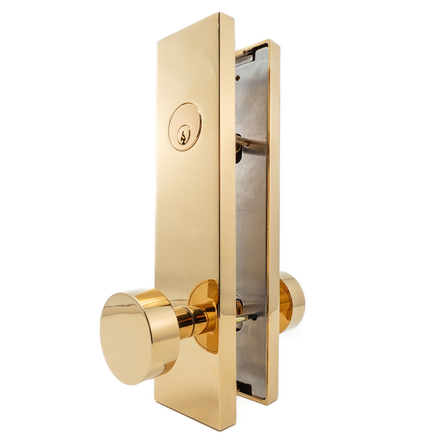 Polished Brass Hardware with Round Knob and lock
